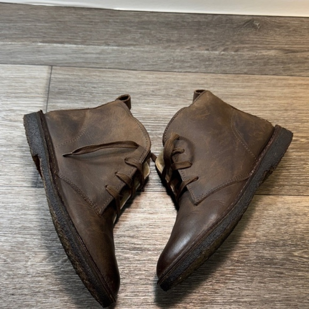 J. Crew Brown Ankle Boots crew cut fur lining made in Italy size 5K/ 6.5 W(s224)